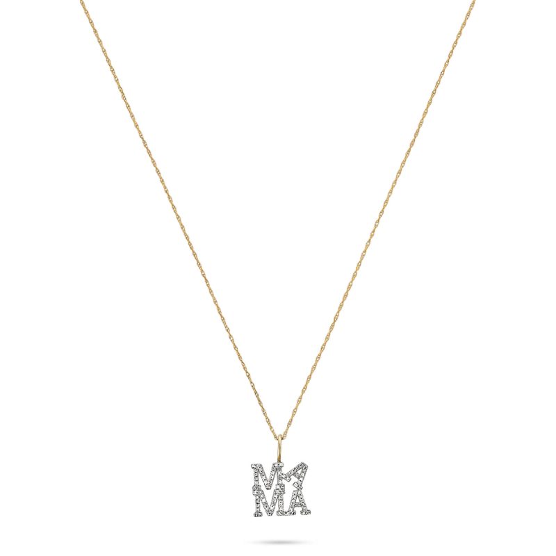 PAVE MAMA LOVE NECKLACE FRONT 2