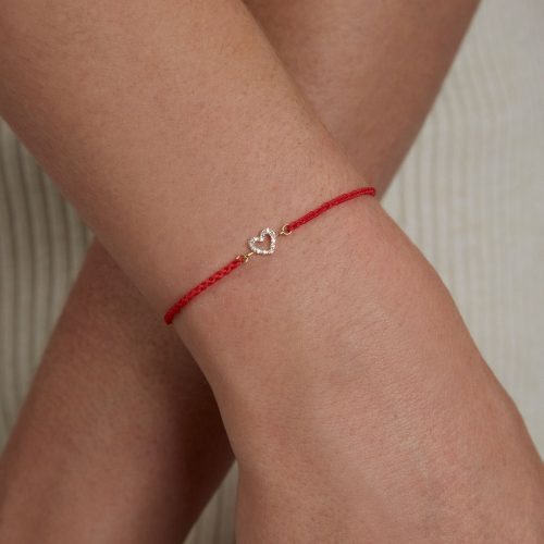 PAVE OPEN HEART BRACELET ON BODY