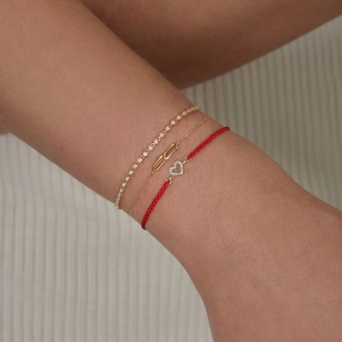 PAVE OPEN HEART BRACELET WEAR IT WITH