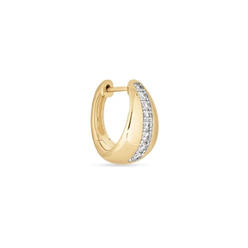 Stone and Strand 10K Yellow Gold Pave Pistachio Diamond Huggies Front Single Image