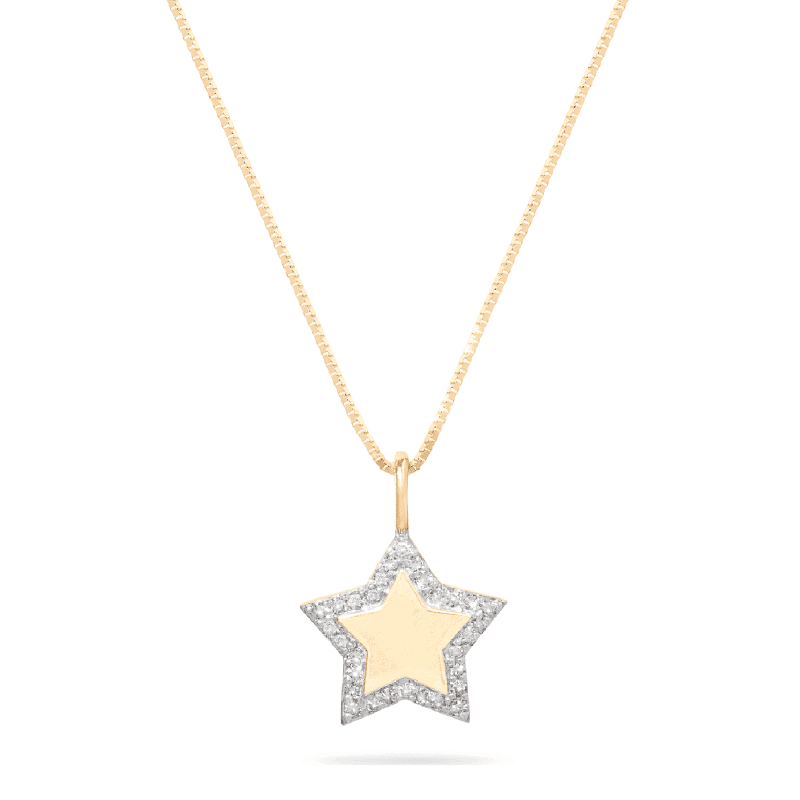 Pave Star Disc Necklace