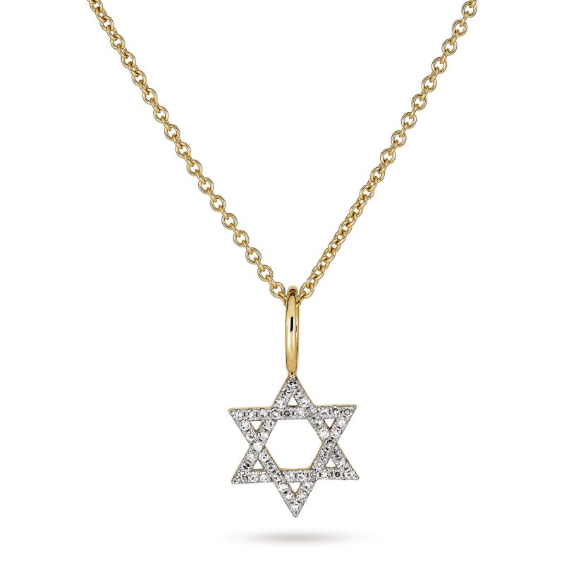 PAVE STAR OF DAVID NECKLACE FRONT