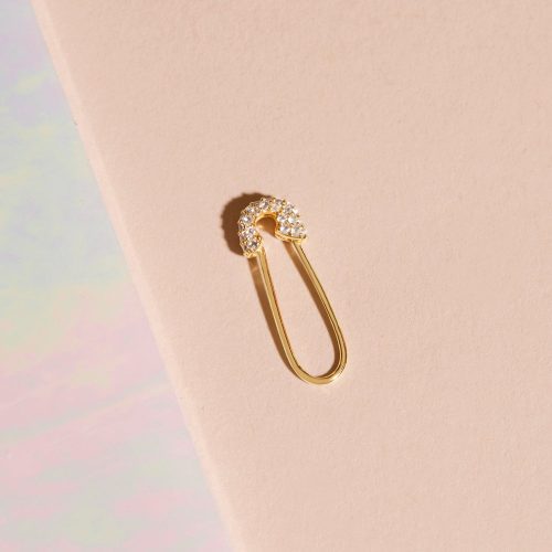 PAVE TOPAZ SAFETY FIRST EARRING EDITORIAL