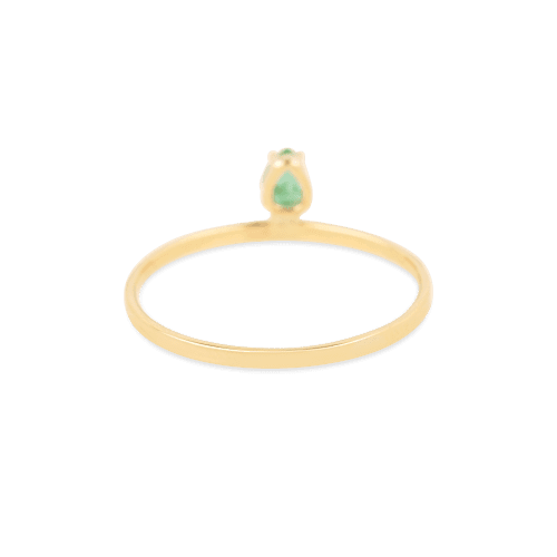 PEAR CUT EMERALD FLAT BAND RING REAR