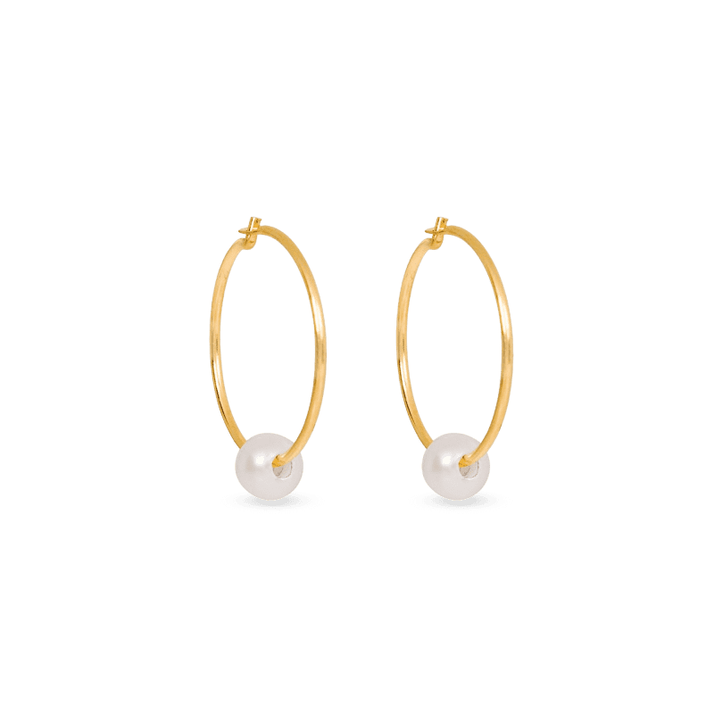 PEARL HOOP EARRINGS FRONT 2