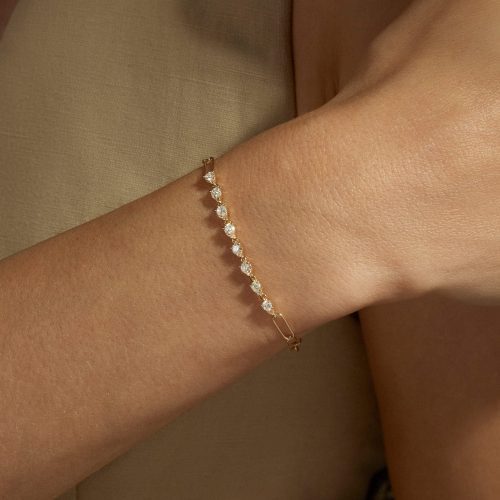 PERFECT PEAR DIAMOND BRACELET ON BODY