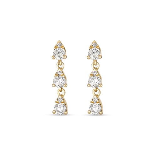 Stone and Strand 10K Yellow Gold Perfect Pear Diamond Drop Earrings Front Image