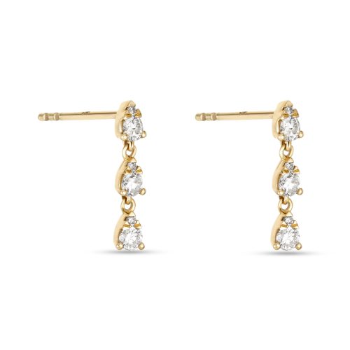 PERFECT PEAR DIAMOND DROP EARRINGS SIDE