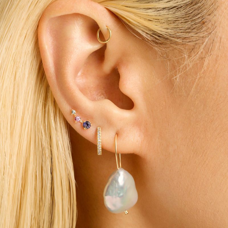 PERFECTLY IMPERFECT BAROQUE PEARL EARRINGS WEAR IT WITH