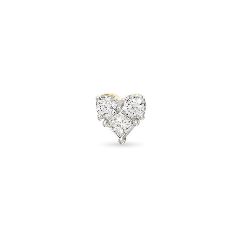 Stone and Strand 10K Yellow Gold Piece of My Heart Studs Front Single Image