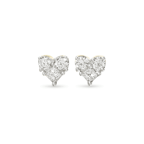 Stone and Strand 10K Yellow Gold Piece of My Heart Studs Front Image