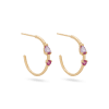 Stone and Strand 10K Yellow Gold Pink Power Ruby and Pink Sapphire Hoops Side Image