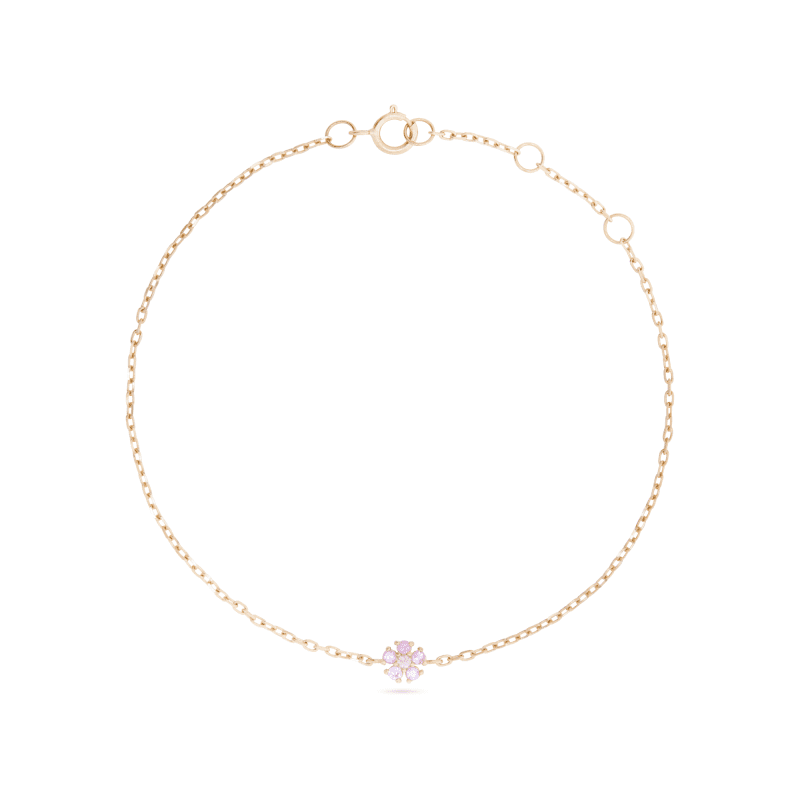 PINK SAPPHIRE FLOWER BRACELET FRONT