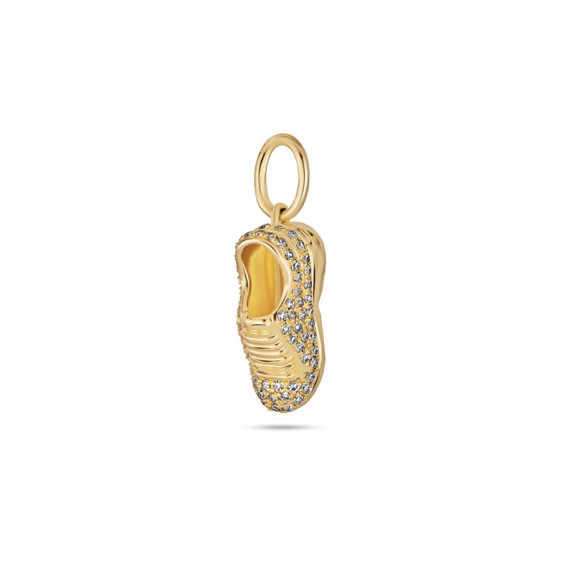 Stone and Strand 14K Yellow Gold Post Run High Pave Charm Front Image