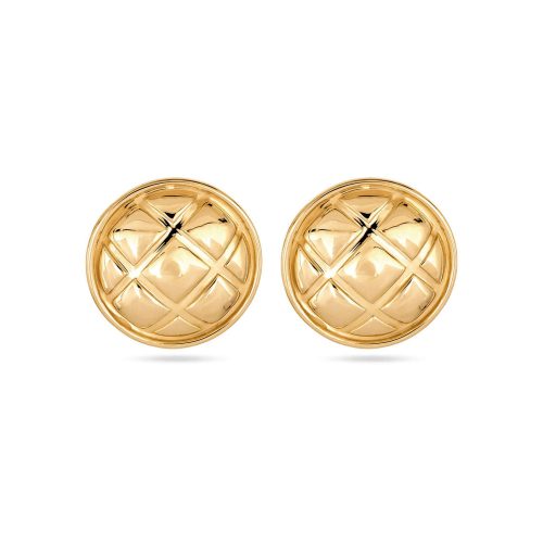 Stone and Strand 14K Yellow Gold Puff Puff Button Studs Front Image