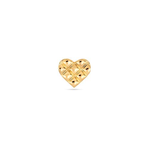 Stone and Strand 14K Yellow Gold Puff Puff Heart Studs Single Image