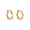 Stone and Strand 14K Yellow Gold Puff Puff Quilted Hoops Side Image