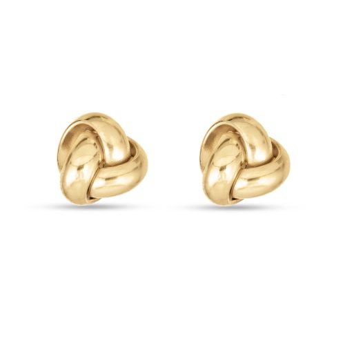 Stone and Strand 14K Yellow Gold Puffed Knot Studs Front Image