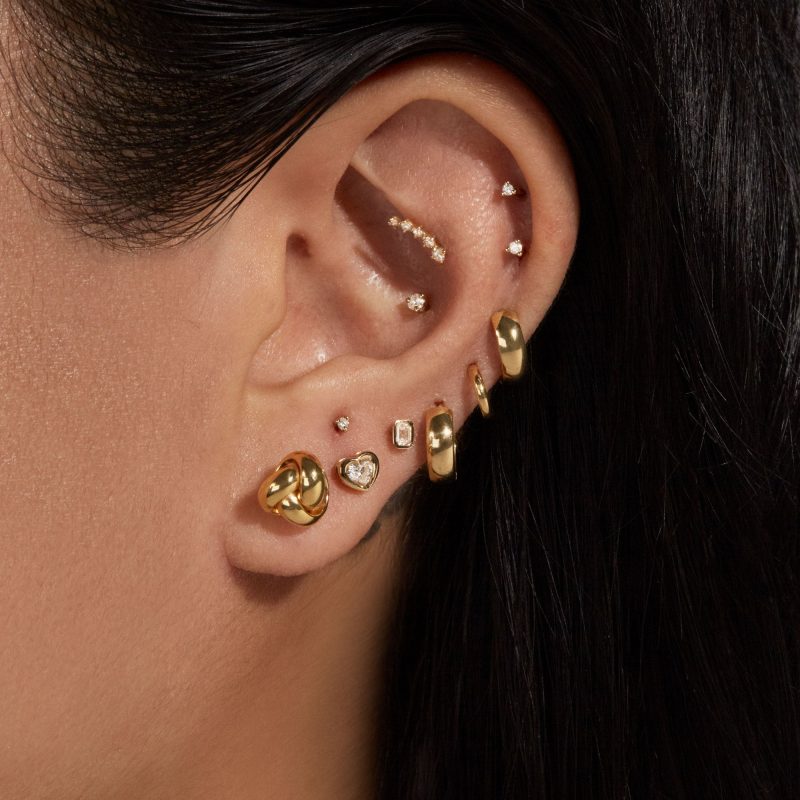 PUFFED KNOT STUDS WEAR IT WITH