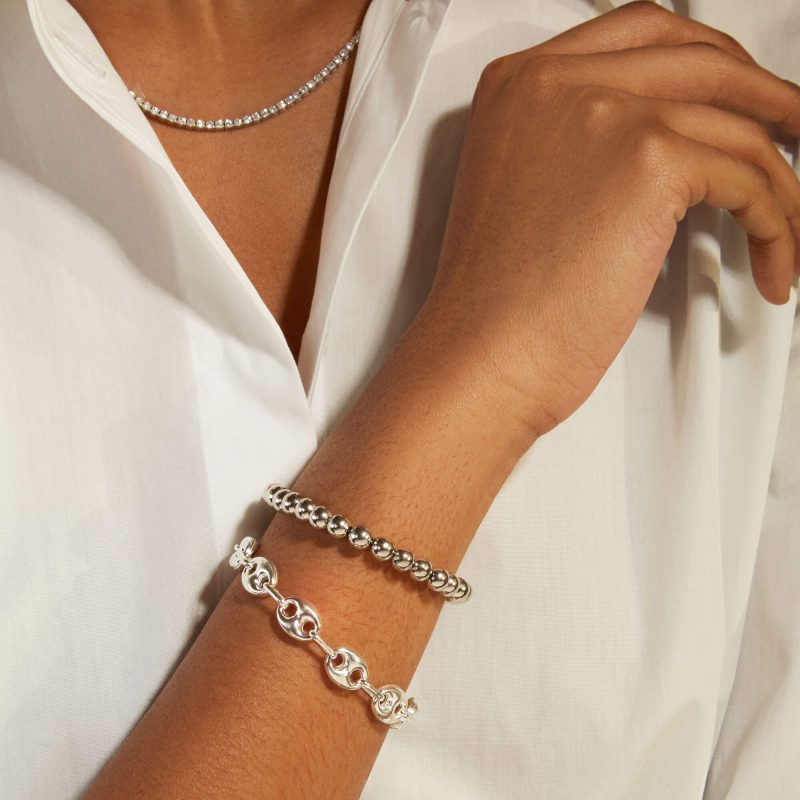 PUFFED MARITIME SILVER BRACELET WEAR IT WITH