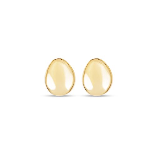 Stone and Strand 14K Yellow Gold Puffed Ovo Studs Front Image