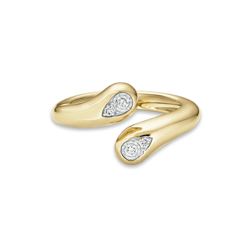 Stone and Strand 10K Yellow Gold Perfect Pear Diamond Hug Ring Front Image