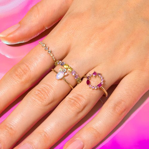 Pink Power Open Circle Ring1