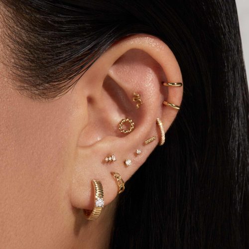 RIBBED ILLUSION DAINTY HOOPS WEAR IT WITH