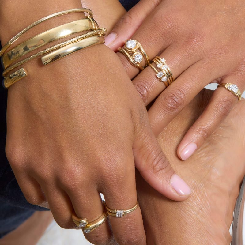 RINGS AND BRACELETS ON MODEL