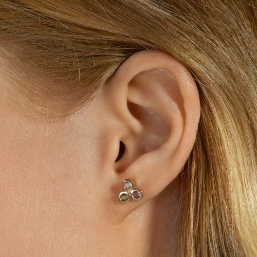 ROSE CUT SAPPHIRE TRIO STUD ON BODY