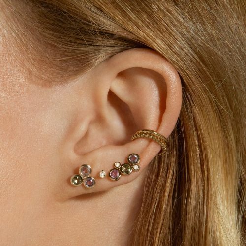 ROSE CUT SAPPHIRE TRIO STUD WEAR IT WITH