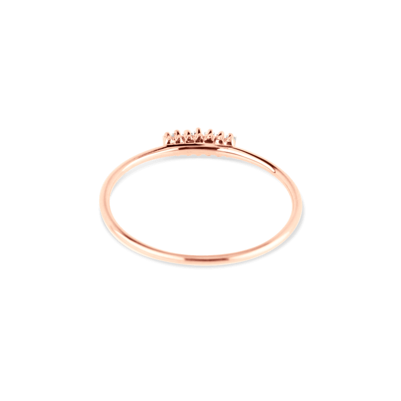 ROSE GOLD BAGUETTE DIAMOND LINE RING REAR