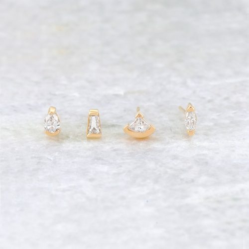 ROSE GOLD FAN DIAMOND STUD EDITORIAL COLLECTION