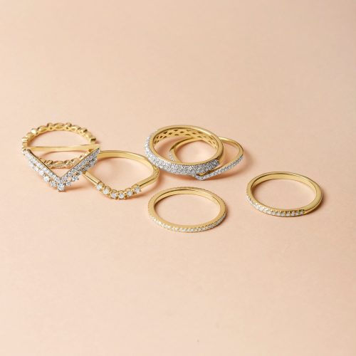 ROSE GOLD FINE PAVE WHITE DIAMOND BAND EDITORIAL COLLECTION 2