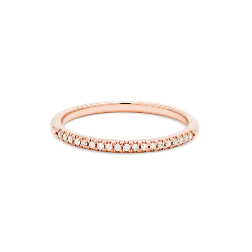 Rose Gold Fine Pave White Diamond Band