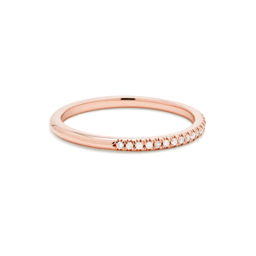 ROSE GOLD FINE PAVE WHITE DIAMOND BAND SIDE