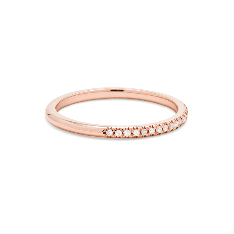 ROSE GOLD FINE PAVE WHITE DIAMOND BAND SIDE