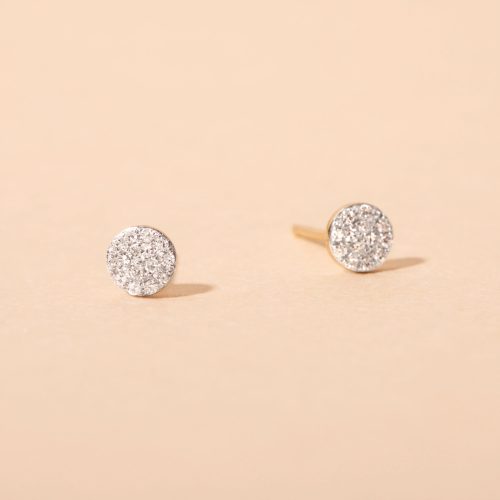 ROSE GOLD PAVE DIAMOND DISC EARRINGS EDITORIAL