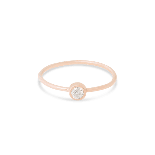 Rose Gold Small Round Diamond Ring