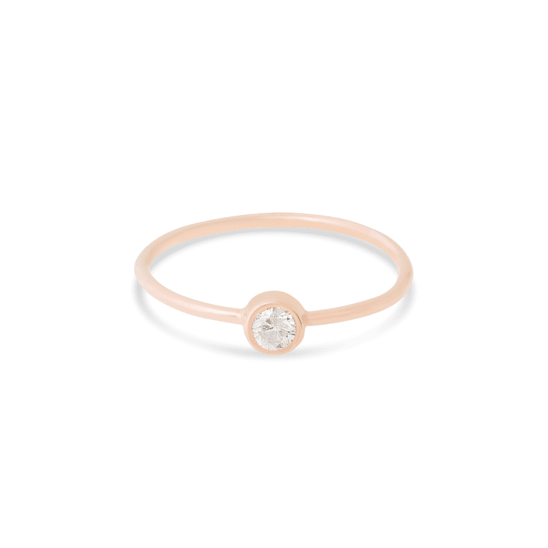 Rose Gold Small Round Diamond Ring