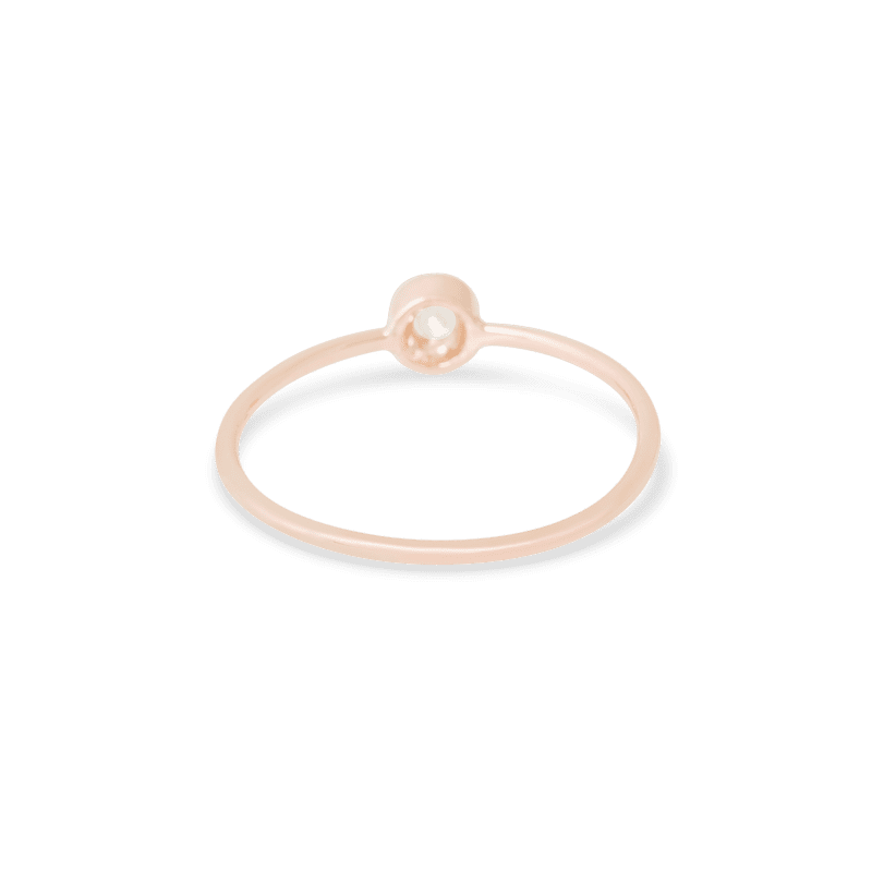 ROSE GOLD SMALL ROUND DIAMOND RING REAR