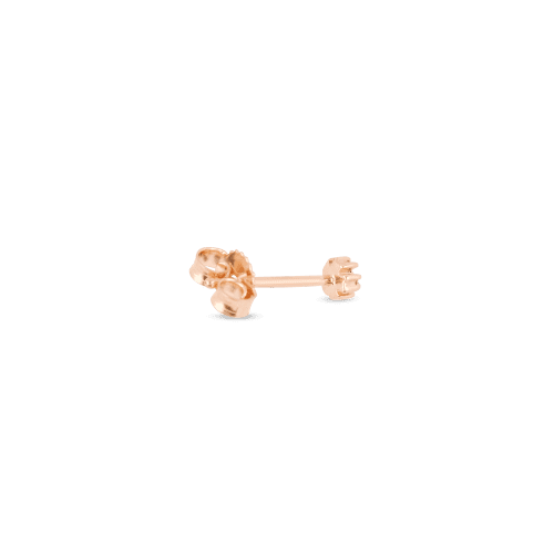 ROSE GOLD TEENY DIAMOND FLOWER STUD REAR