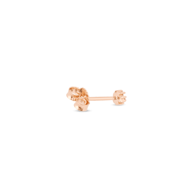 ROSE GOLD TEENY DIAMOND FLOWER STUD REAR