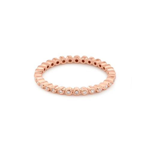 Rose Gold White Diamond Bezel Eternity Band