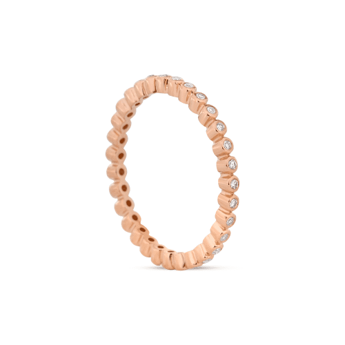 ROSE GOLD WHITE DIAMOND BEZEL ETERNITY BAND SIDE