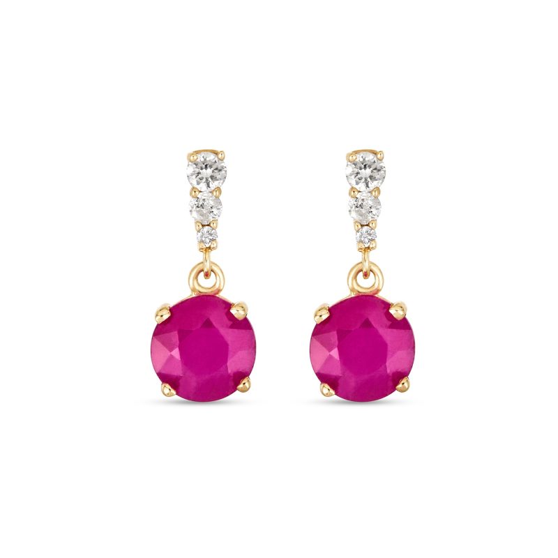 RUBY AND DIAMOND EARRINGS FRONT