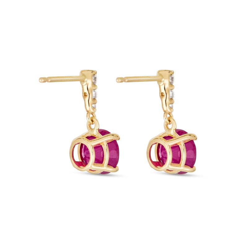 RUBY AND DIAMOND EARRINGS REAR