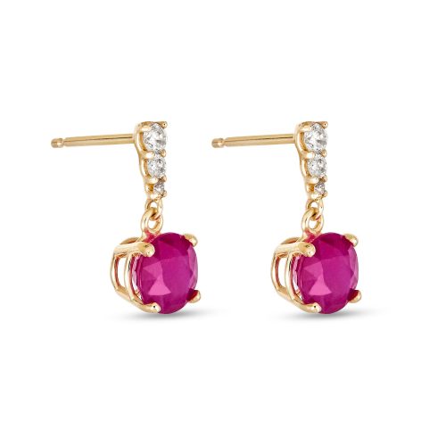 RUBY AND DIAMOND EARRINGS SIDE