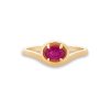 Stone and Strand 10K Yellow Gold Ruby Bonbon Merge Ring Front Image