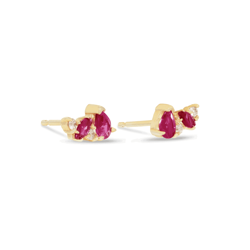 RUBY LUXE DIAMOND STUDS SIDE